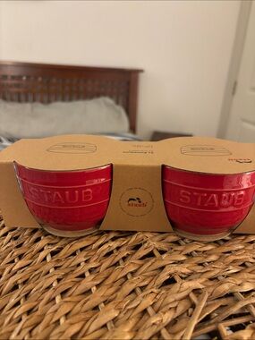 Staub Glossy Red Ceramic Prep Bowls - Pack of 2